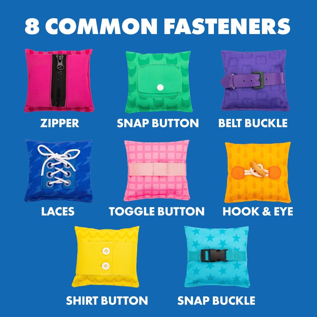 Dressing Skills Bean Bags - Fine Motor &amp; Fastening Practice Set - Sensory Toys