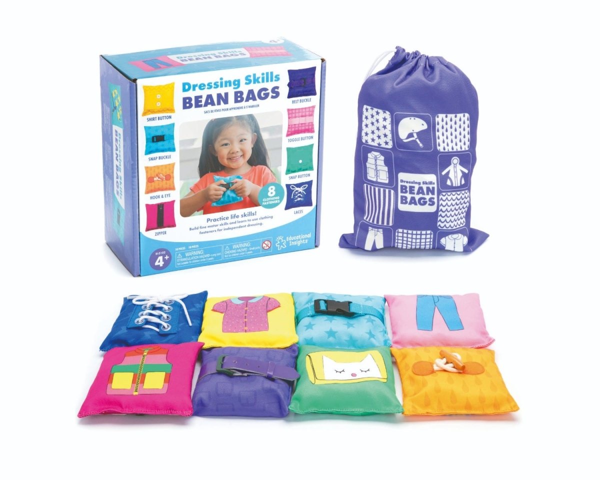 Dressing Skills Bean Bags - Fine Motor &amp; Fastening Practice Set - Sensory Toys