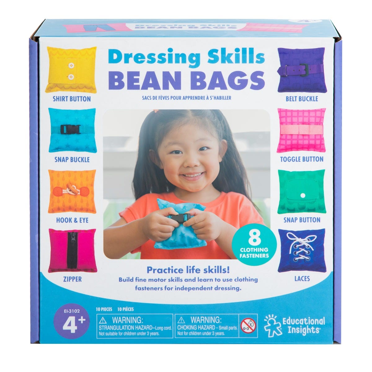 Dressing Skills Bean Bags - Fine Motor &amp; Fastening Practice Set - Sensory Toys
