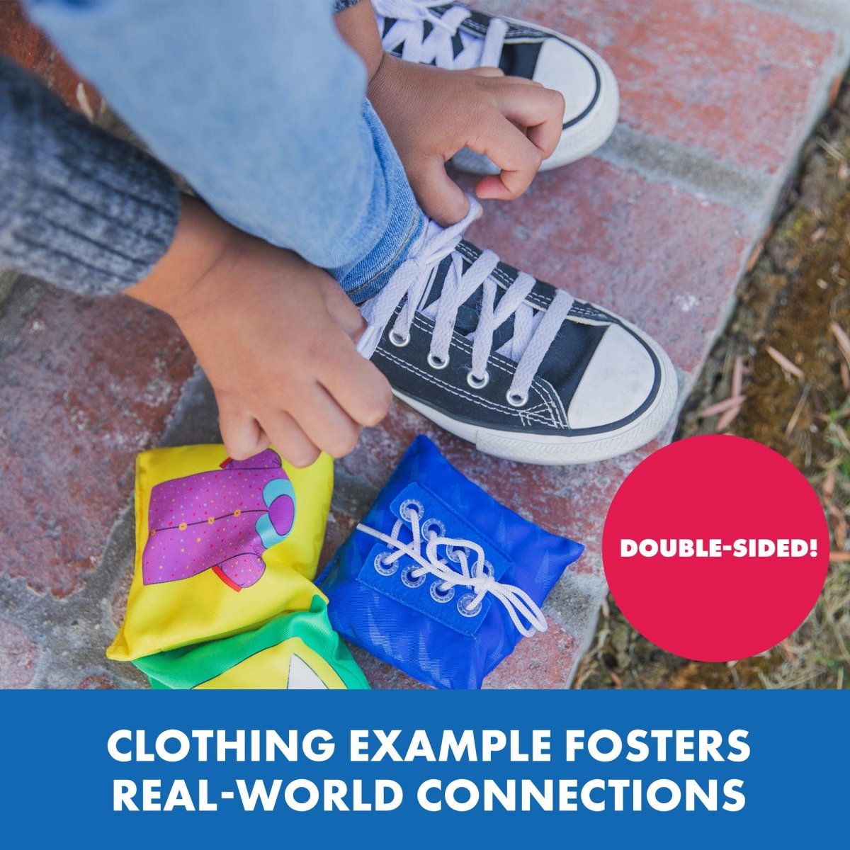 Dressing Skills Bean Bags - Fine Motor &amp; Fastening Practice Set - Sensory Toys