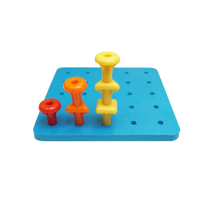 stackable pegs and pegboard