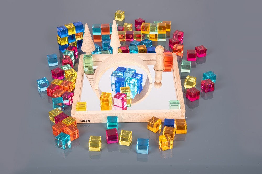 Gem Cube Mirror Tray - Pk101 - Sensory Toys