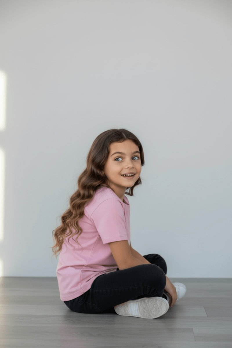 Inside Out Clothing Soft Cotton Seam Free Top Kids Short Sleeve - Daywear