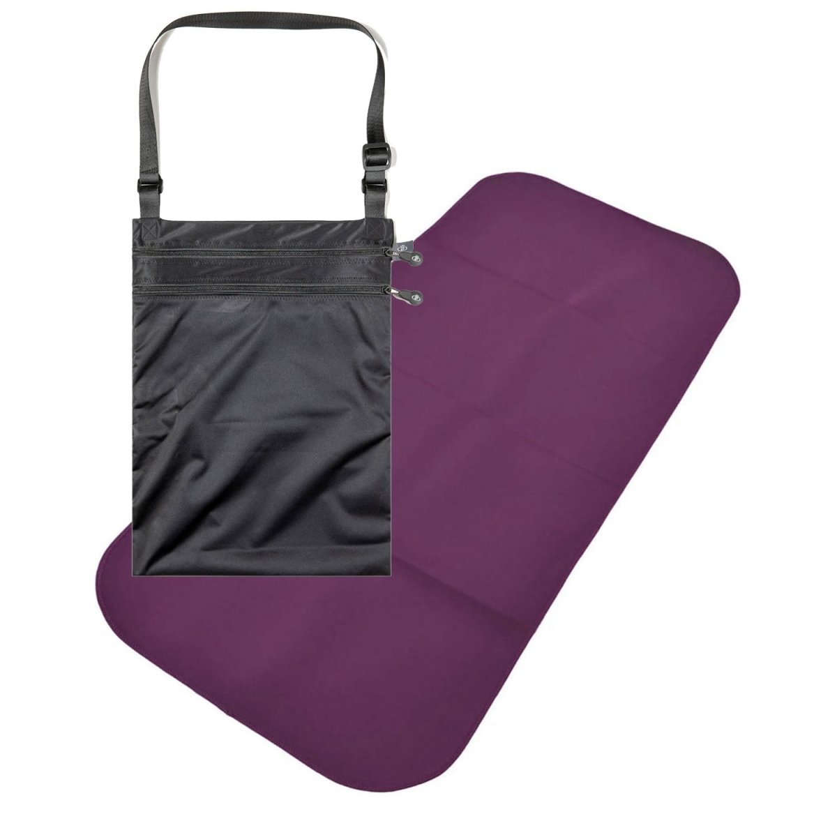 Junior Changing Mat and Waterproof Bag Set - Aubergine/Black - Incontinence Aids