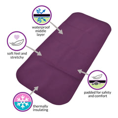 Junior Changing Mat and Waterproof Bag Set - Aubergine/Black - Incontinence Aids