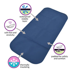 Junior Changing Mat and Waterproof Bag Set - Steel Blue/Black - Incontinence Aids