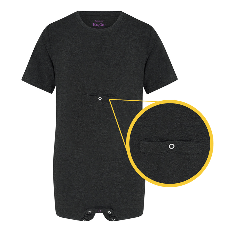 KayCey Popper Vest - Short Sleeve With Tube Access (Adults) - Bodyvests and Sleepwear