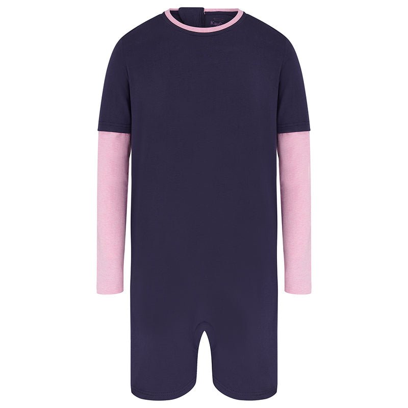 Kaycey Secret Zip Back Jumpsuits - Long Sleeve / Short Leg - Adult - Bodyvests and Sleepwear