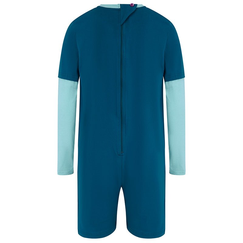 Kaycey Secret Zip Back Jumpsuits - Long Sleeve / Short Leg - Adult - Bodyvests and Sleepwear