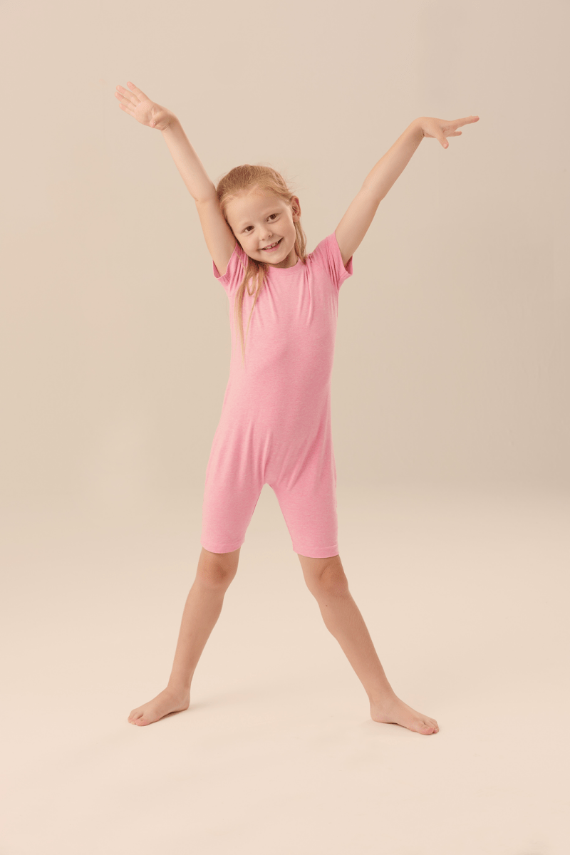 Kaycey Short Sleeved Zip Back Knee Length Jumpsuit - Child - Bodyvests and Sleepwear