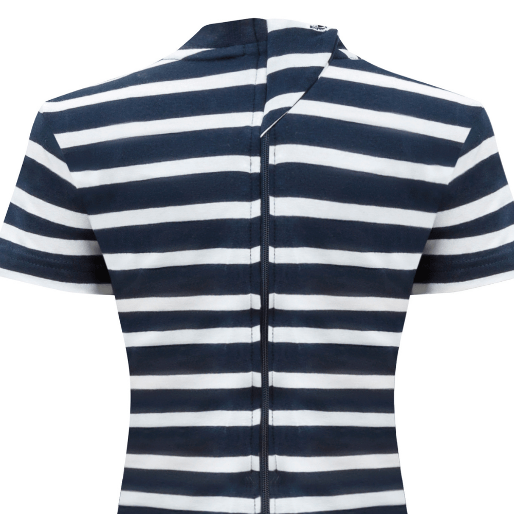 Kaycey Short Sleeved Zip Back Knee Length Jumpsuit - Child - Bodyvests and Sleepwear