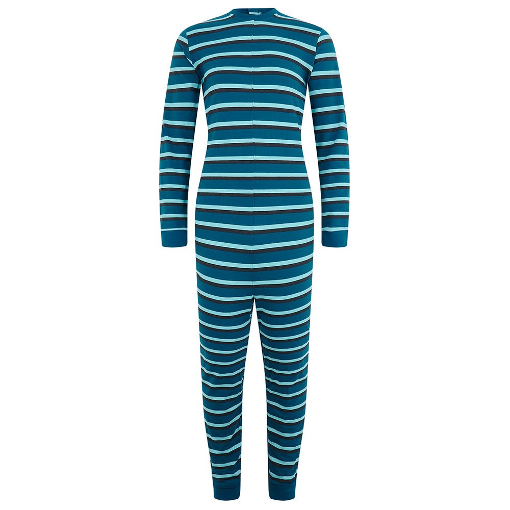 KayCey Signature Stripes Long Sleeve Ankle Length Zip Back Jumpsuit - Zip Back
