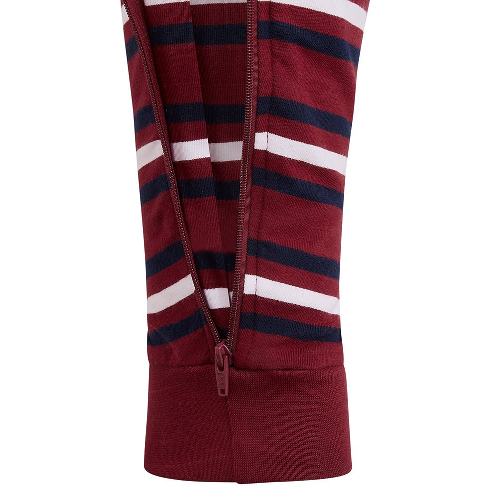 KayCey® Signature Stripes Short Sleeve Ankle Length Zip Back Jumpsuit - Bodyvests and Sleepwear