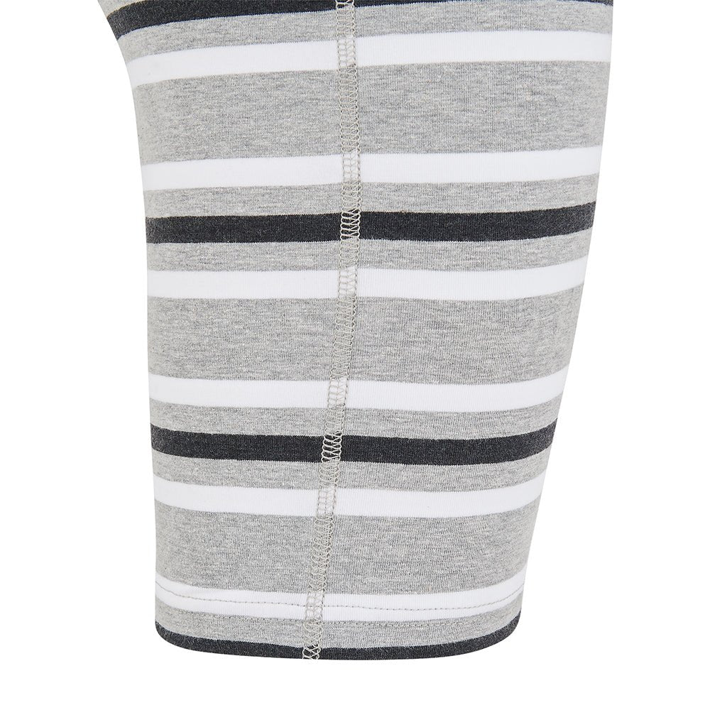KayCey® Signature Stripes Short Sleeve Knee Length Zip Back Jumpsuit - Bodyvests and Sleepwear
