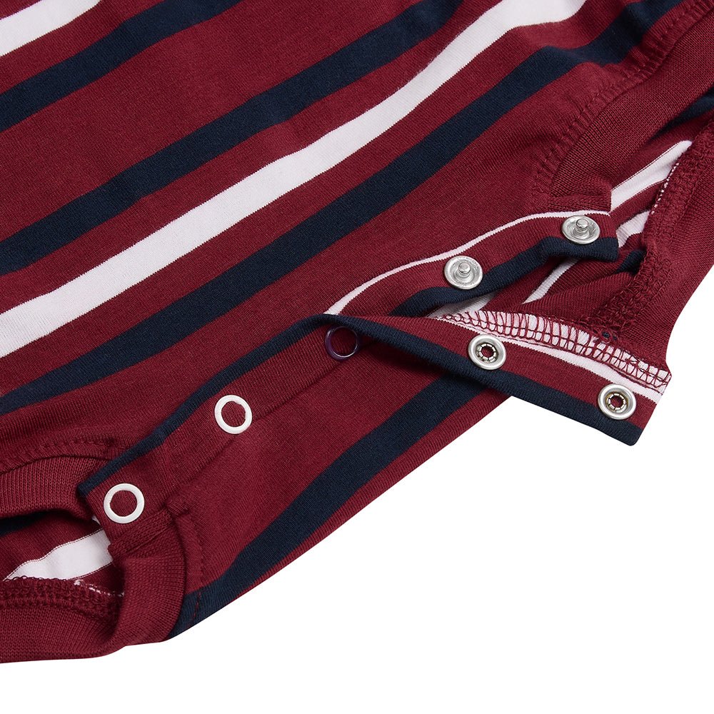 KayCey® Signature Stripes Short Sleeve Popper Vest Bodysuit - Bodyvests and Sleepwear