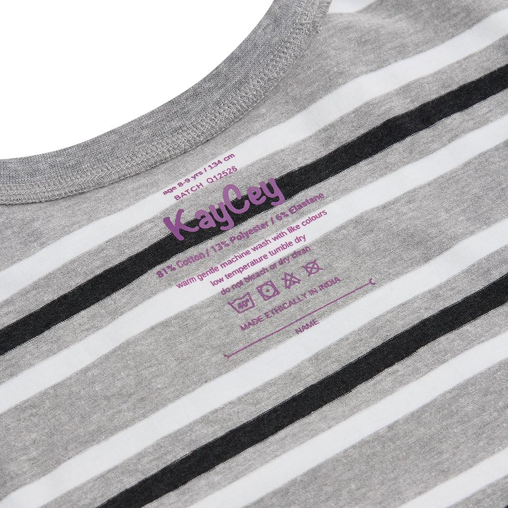 KayCey® Signature Stripes Short Sleeve Popper Vest Bodysuit - Bodyvests and Sleepwear
