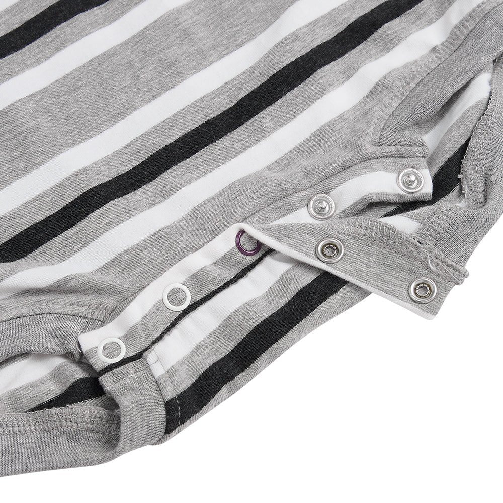 KayCey® Signature Stripes Short Sleeve Popper Vest Bodysuit - Bodyvests and Sleepwear