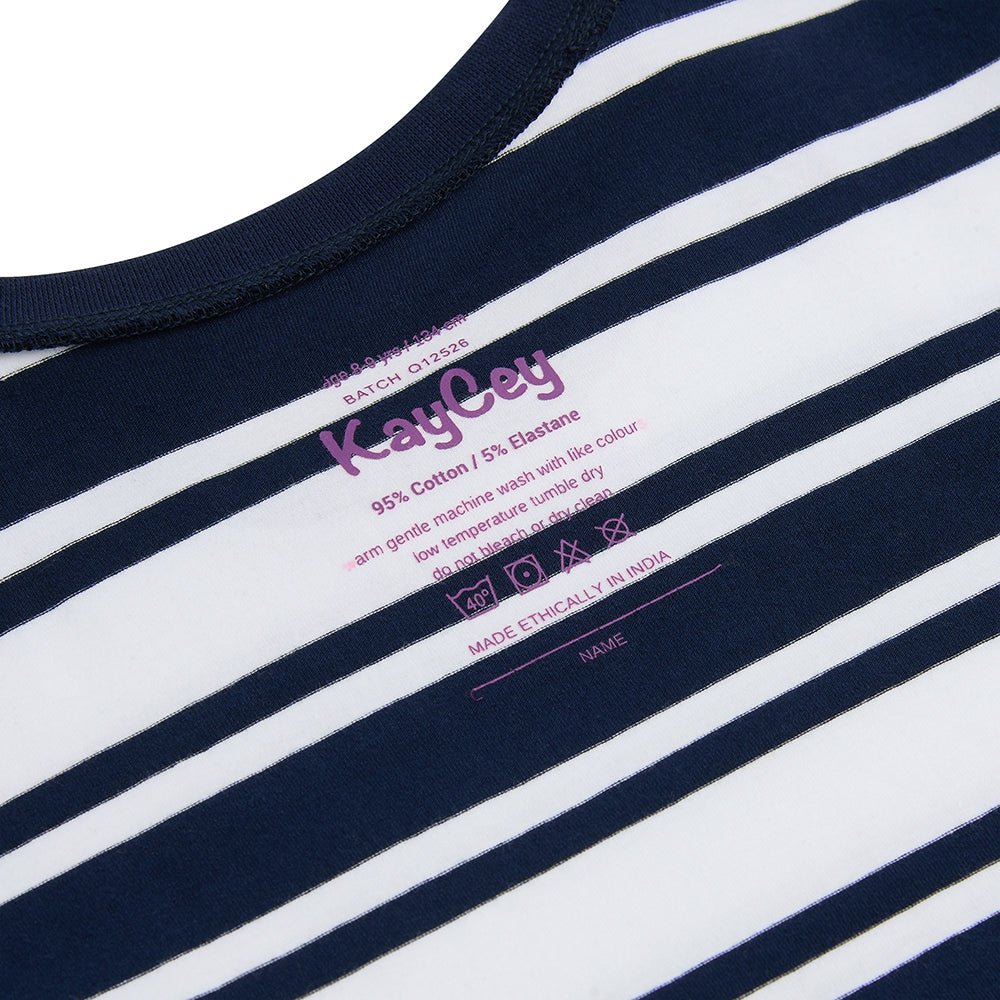 KayCey® Signature Stripes Short Sleeve Popper Vest Bodysuit - Bodyvests and Sleepwear
