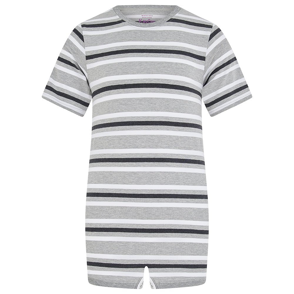 KayCey® Signature Stripes Short Sleeve Popper Vest Bodysuit - Bodyvests and Sleepwear