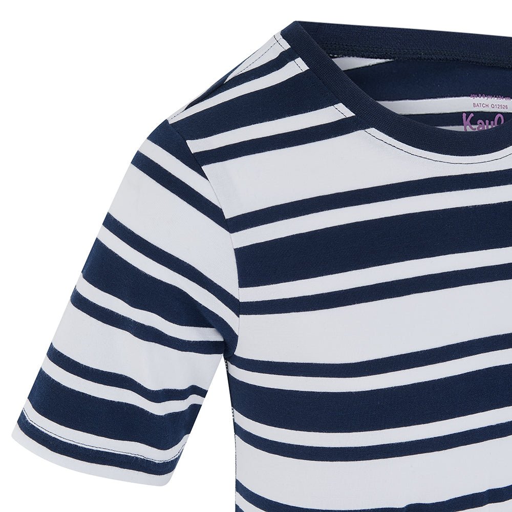 KayCey® Signature Stripes Short Sleeve Popper Vest Bodysuit - Bodyvests and Sleepwear