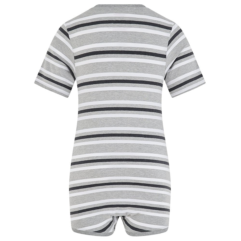 KayCey® Signature Stripes Short Sleeve Popper Vest Bodysuit - Bodyvests and Sleepwear