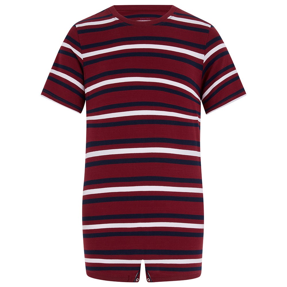 KayCey® Signature Stripes Short Sleeve Popper Vest Bodysuit - Bodyvests and Sleepwear