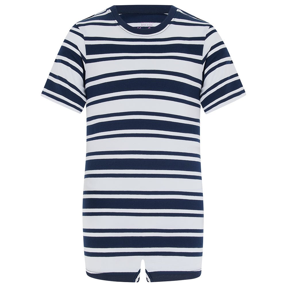 KayCey® Signature Stripes Short Sleeve Popper Vest Bodysuit - Bodyvests and Sleepwear