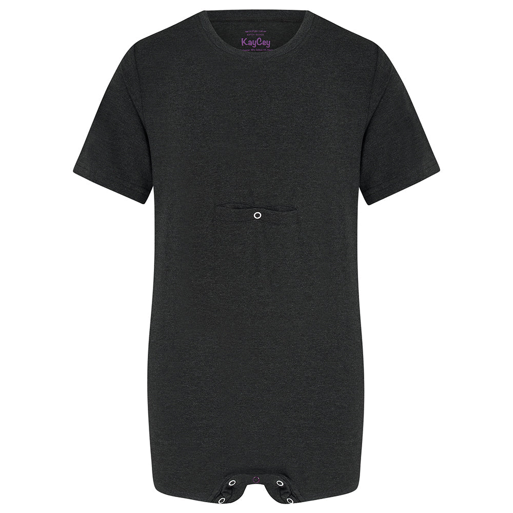KayCey®P Popper Vest - Short Sleeve with Tube Access - Kids - Bodyvests and Sleepwear
