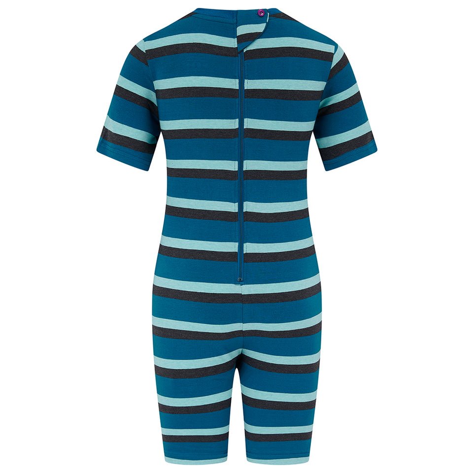 KayCey®Z Lite Secret Zip Back Jumpsuits (Kids) - Short Sleeve / Knee Length - Bodyvests and Sleepwear