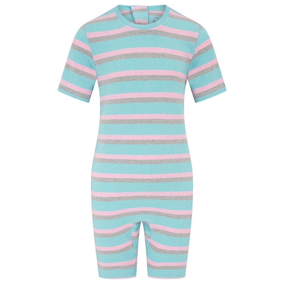 KayCey®Z Lite Secret Zip Back Jumpsuits (Kids) - Short Sleeve / Knee Length - Bodyvests and Sleepwear