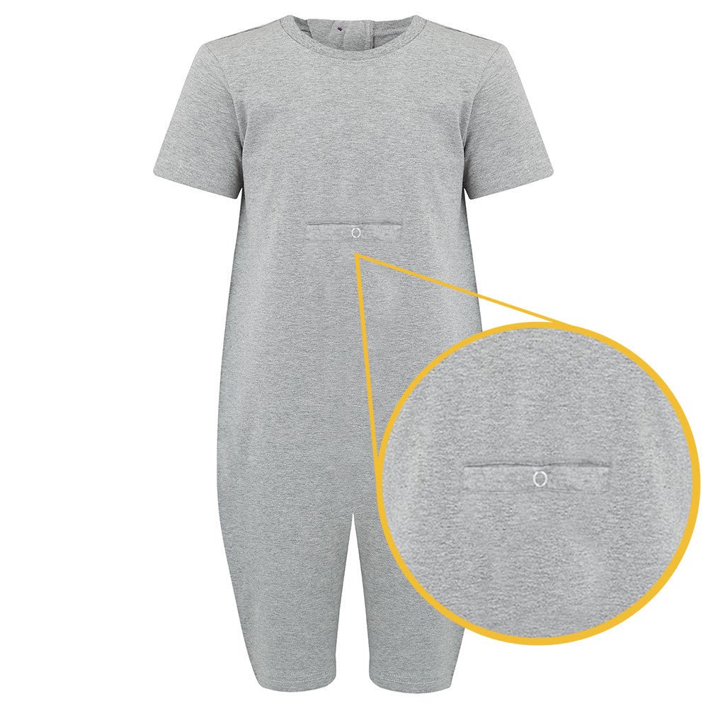 KayCey®Z Secret Zip Back Adult Jumpsuits - Short Sleeve / Knee Length Tube Access - Bodyvests and Sleepwear