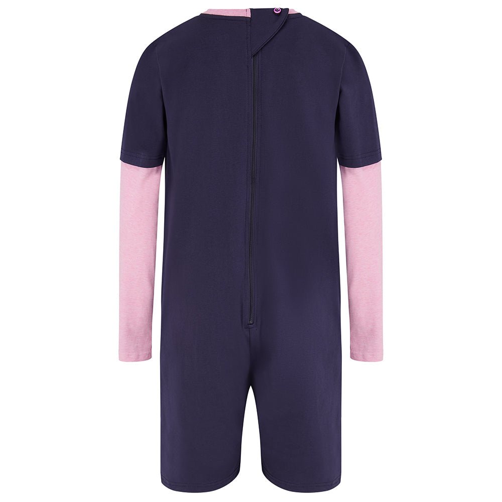 KayCey®Z Secret Zip Back Jumpsuit - Long Sleeve / Short Leg - Kids - Bodyvests and Sleepwear