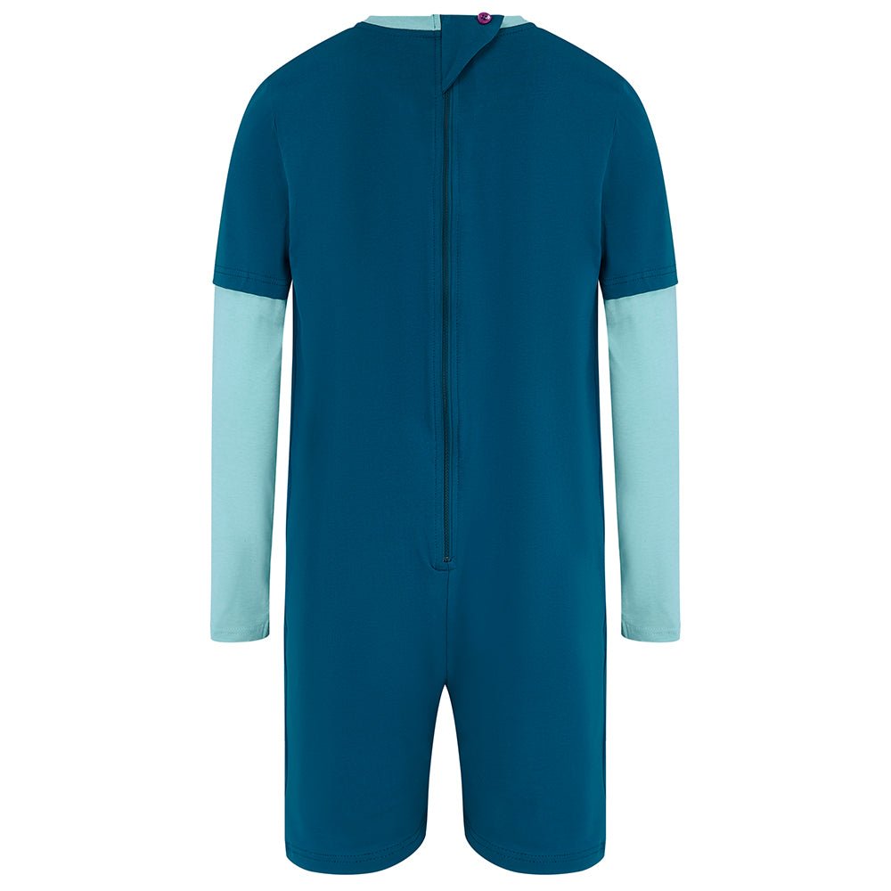 KayCey®Z Secret Zip Back Jumpsuit - Long Sleeve / Short Leg - Kids - Bodyvests and Sleepwear
