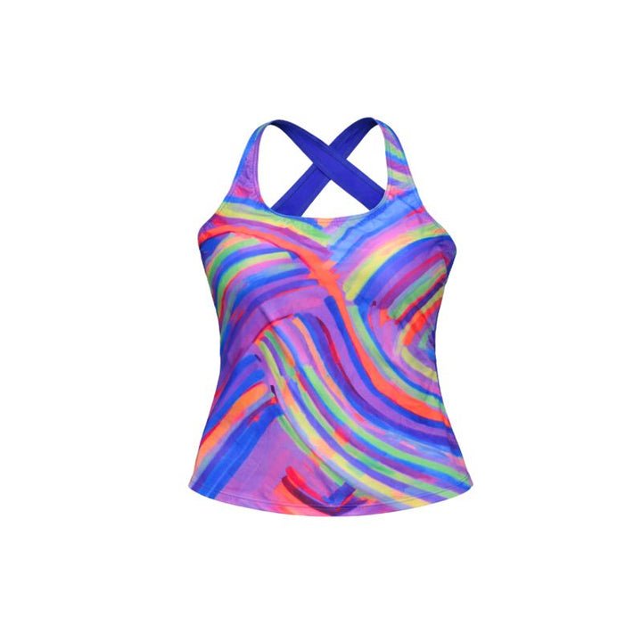 Kes - Vir Ladies Blue Wave Tankini Set – Incontinence Briefs or Shorts - Swimwear and Accessories