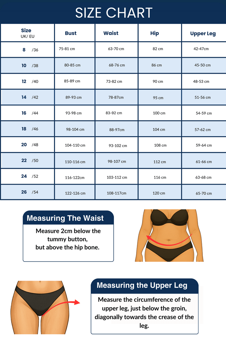 Kes - Vir Ladies Blue Wave Tankini Set – Incontinence Briefs or Shorts - Swimwear and Accessories