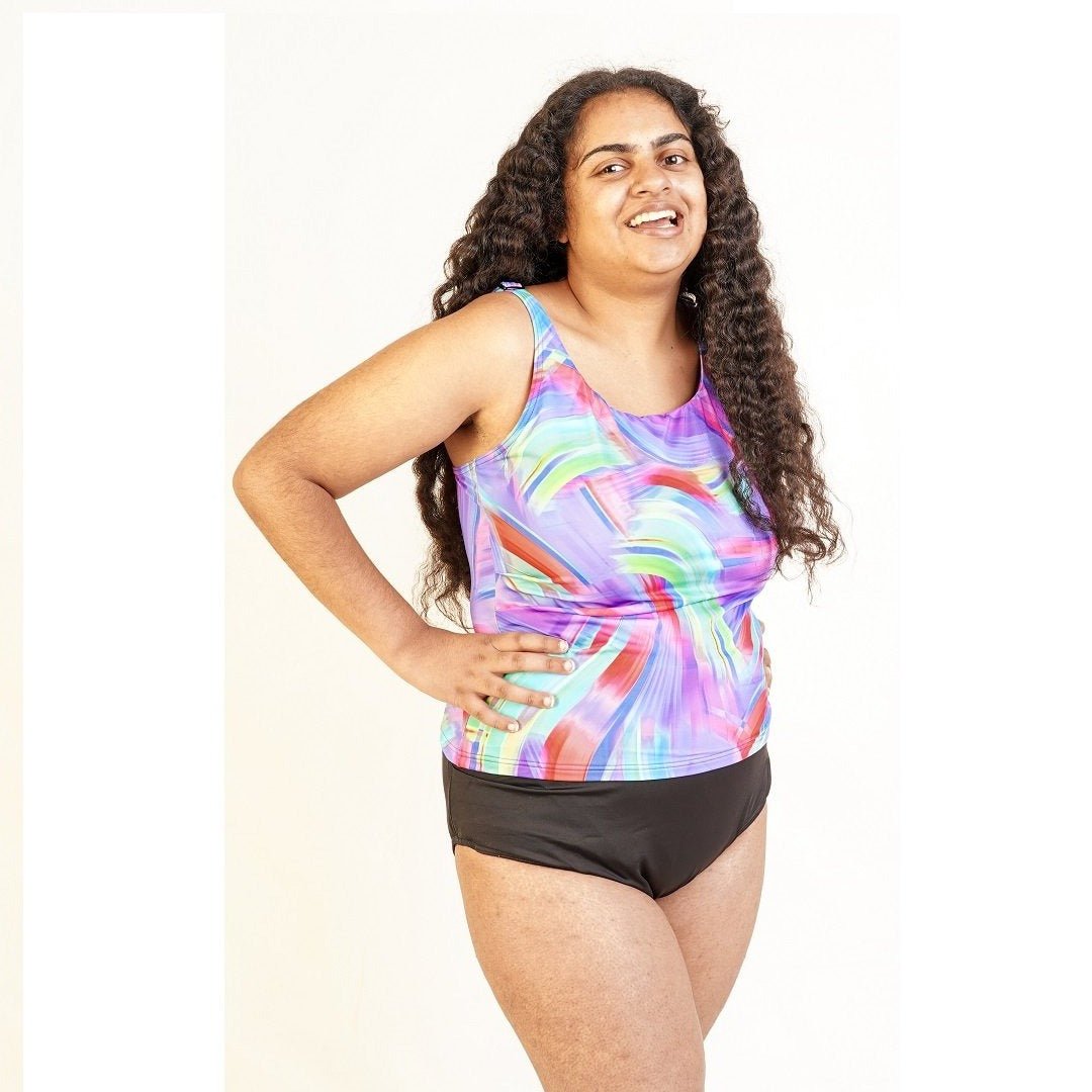 Kes - Vir Ladies Indigo Wave Incontinence Tankini - Swimwear and Accessories