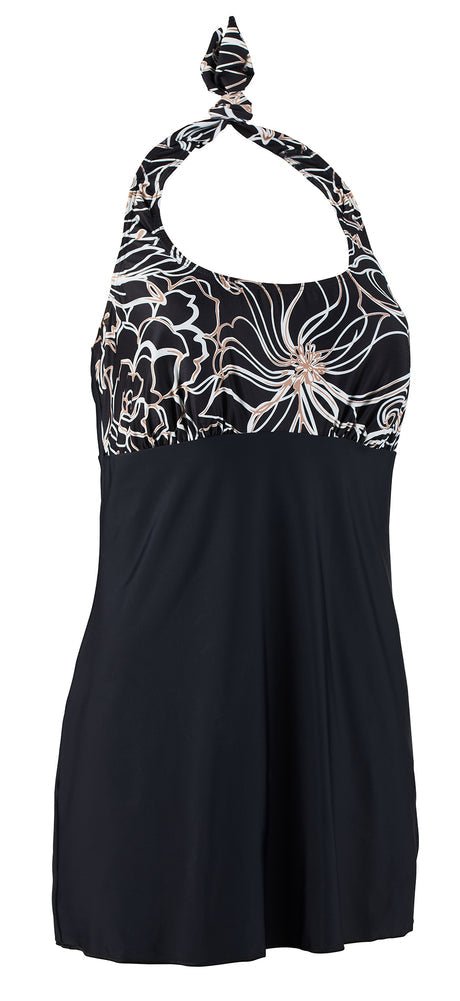 Kes - Vir Women’s Black Floral Incontinence Swim Dress - Swimwear and Accessories