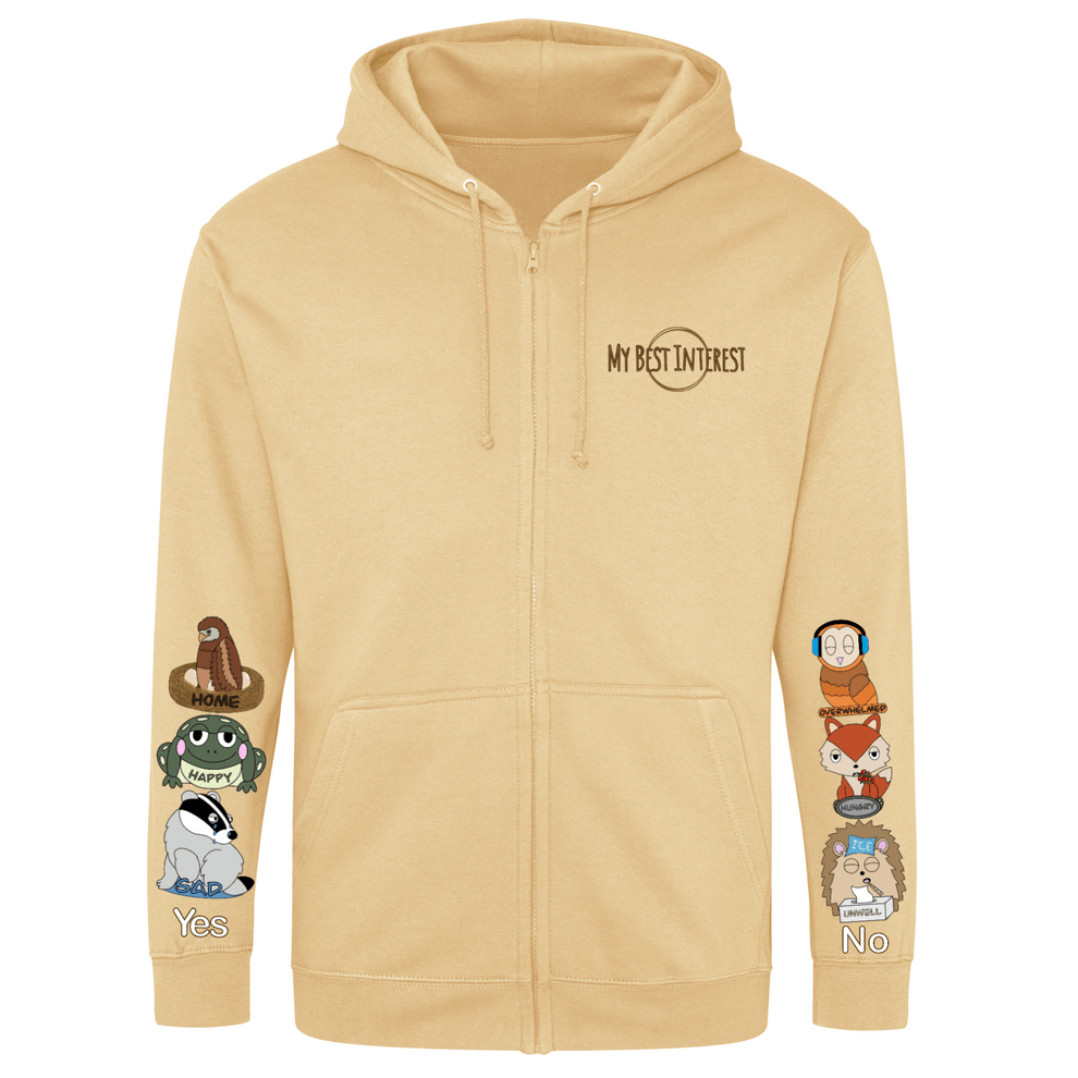 Kids Woodland Animals Communication Zip Hoodie - Daywear