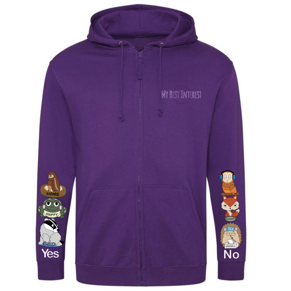 Kids Woodland Animals Communication Zip Hoodie - Daywear