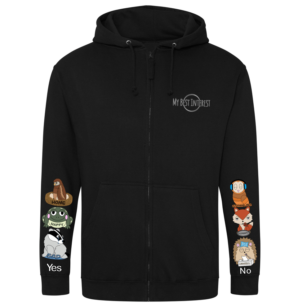 Kids Woodland Animals Communication Zip Hoodie - Daywear