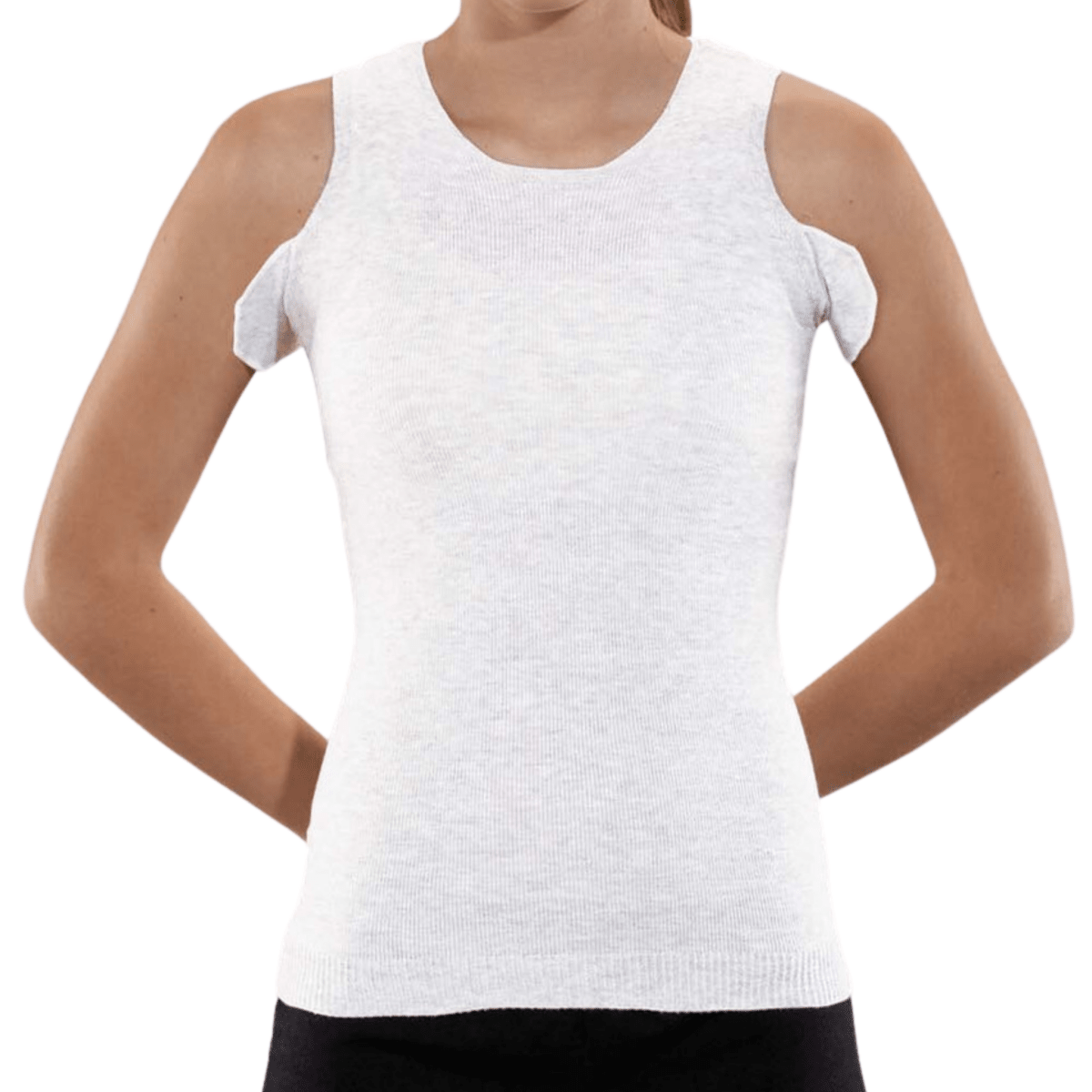 Knit-Rite - Unisex Seamless Vest Torso Interface for Brace - Crew Neck with Double Axilla Flaps - Underwear