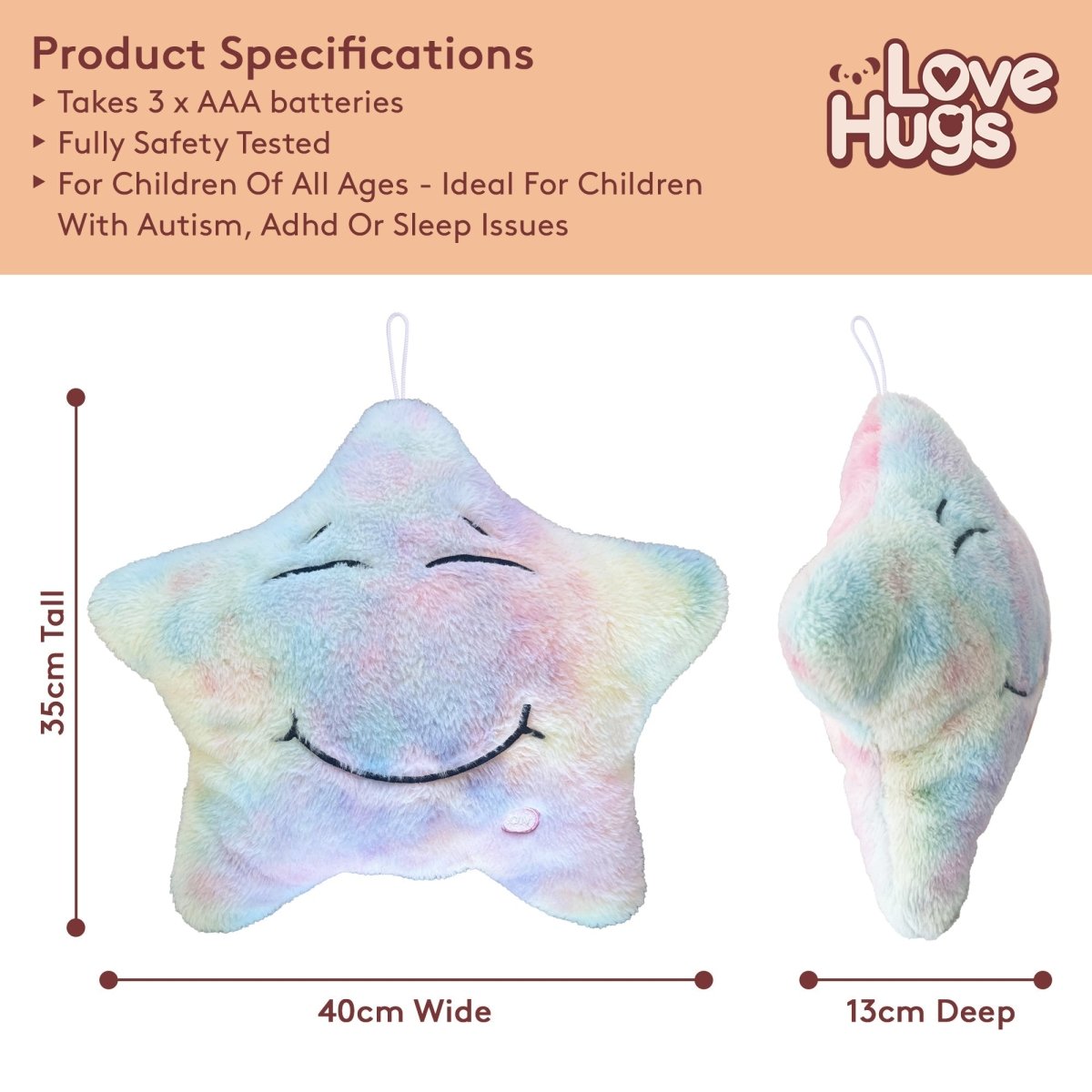 Musical Light Up Star Soft Toy – Calming Sensory Night Light - Sensory Toys