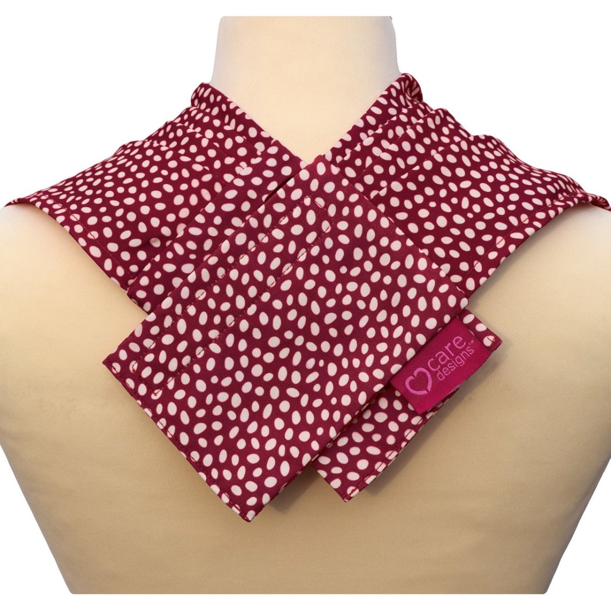 Pashmina scarf style clothing protector - Burgundy Dot - Bibs & Neckerchiefs