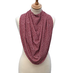 Pashmina scarf style clothing protector - Burgundy Dot - Bibs & Neckerchiefs