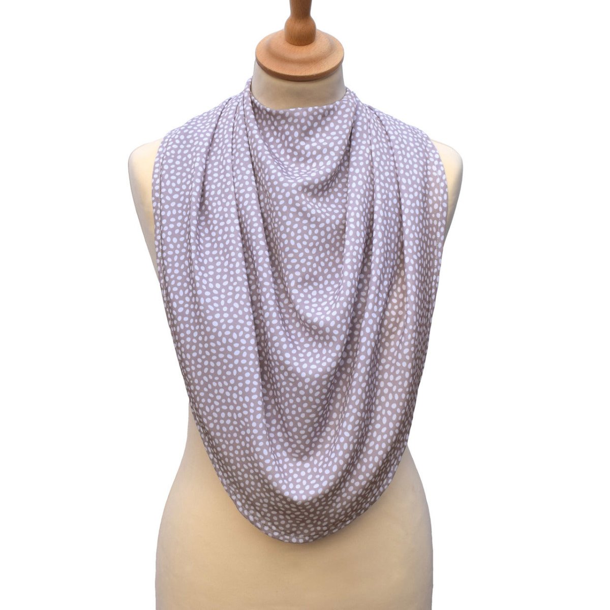 Pashmina scarf style clothing protector - Grey Dot - Bibs & Neckerchiefs