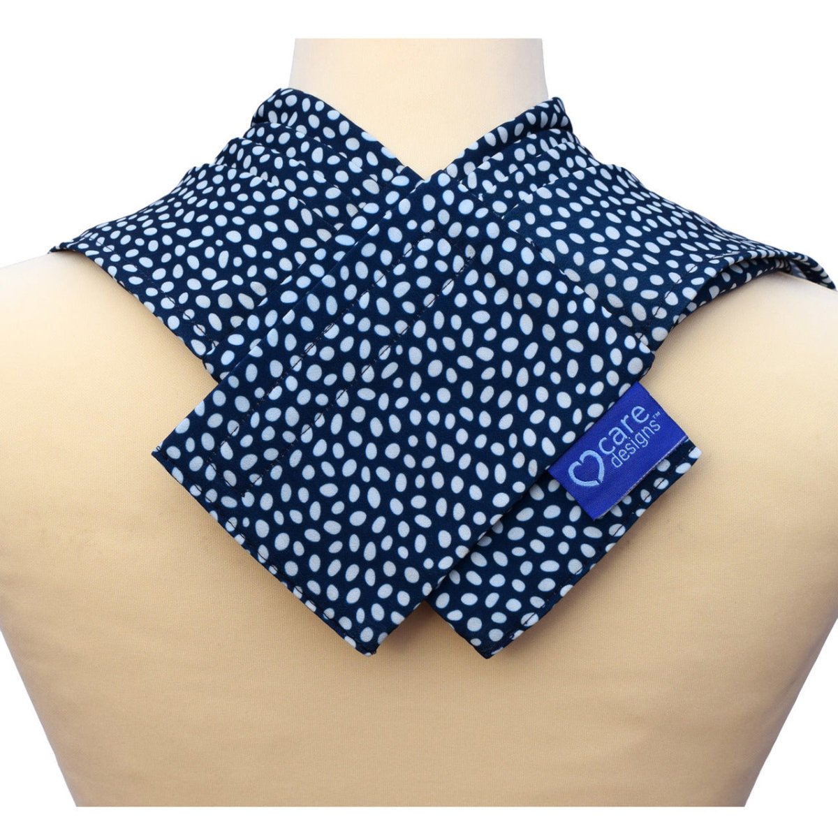 Pashmina scarf style clothing protector - Navy Dot - Bibs & Neckerchiefs