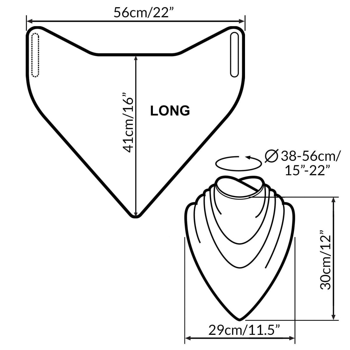 Premium Neckerchief Style Adult Dribble Bib - Waterproof & Discreet - Large - Charcoal Black - Bibs & Neckerchiefs