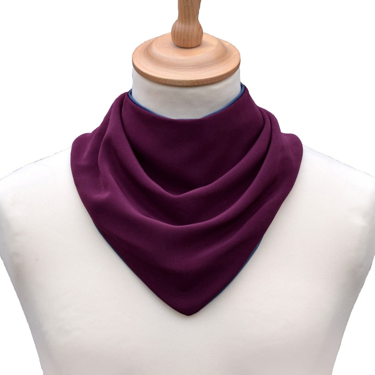 Premium Neckerchief Style Adult Dribble Bib - Waterproof & Discreet - Medium - Aubergine - Bibs & Neckerchiefs