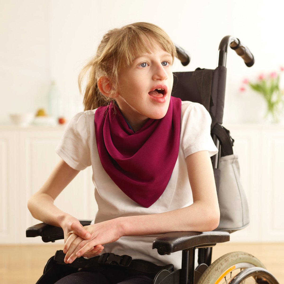 Premium Neckerchief Style Adult Dribble Bib - Waterproof & Discreet - Medium - Burgundy - Bibs & Neckerchiefs