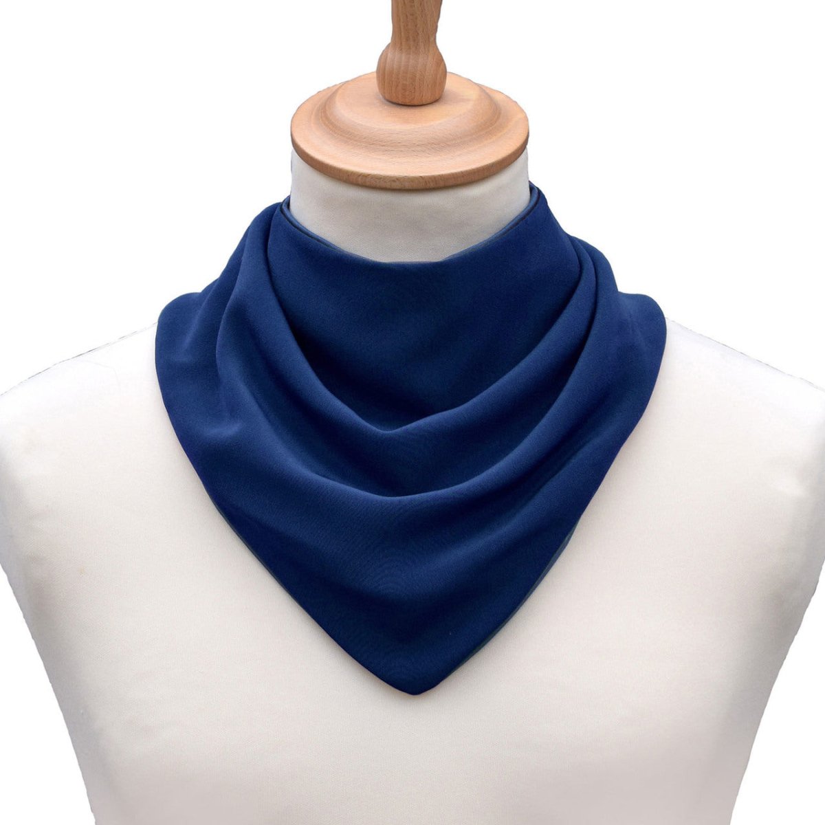 Premium Neckerchief Style Adult Dribble Bib - Waterproof & Discreet - Medium - Navy - Bibs & Neckerchiefs